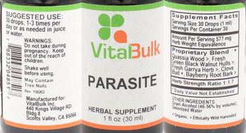 VitalBulk Parasite - herbal supplement