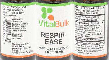 VitalBulk Respir-Ease - herbal supplement