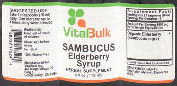 VitalBulk Sambucus Elderberry Syrup - herbal supplement