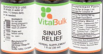 VitalBulk Sinus Relief - herbal supplement