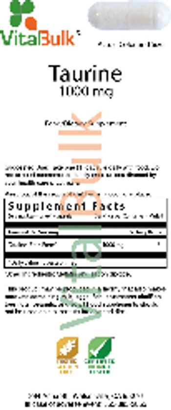 VitalBulk Taurine 1000 mg - food supplement