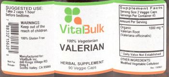 VitalBulk Valerian - herbal supplement