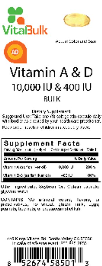 VitalBulk Vitamin A & D 10,000 IU & 400 IU Softgel - supplement