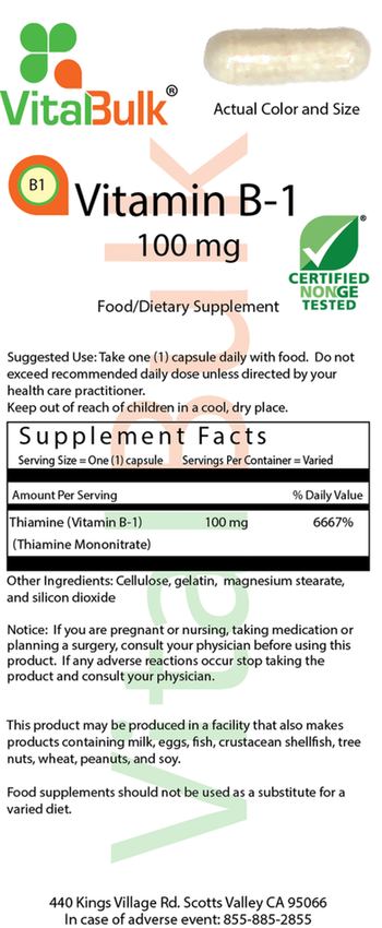 VitalBulk Vitamin B-1 100 mg Capsule - food supplement