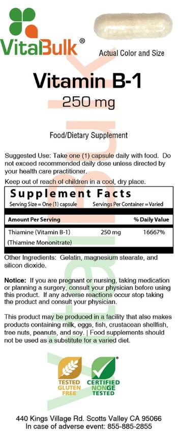 VitalBulk Vitamin B-1 250 mg - food supplement