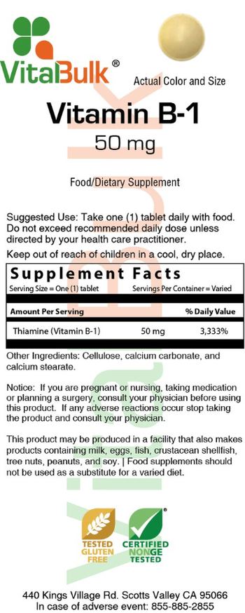 VitalBulk Vitamin B-1 50 mg - food supplement