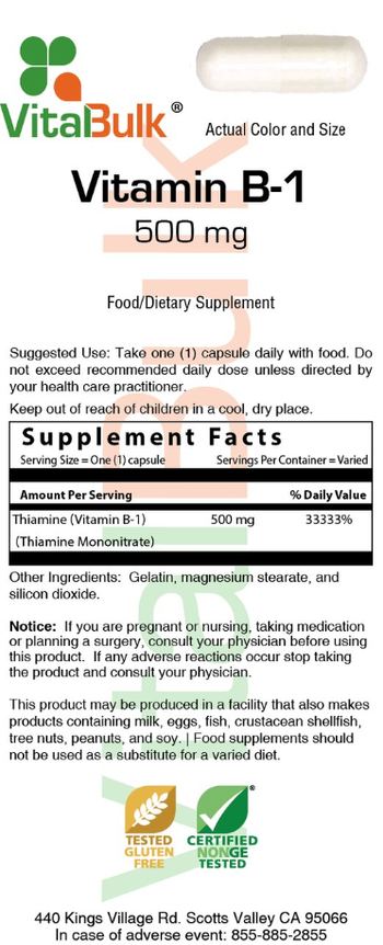 VitalBulk Vitamin B-1 500 mg - food supplement