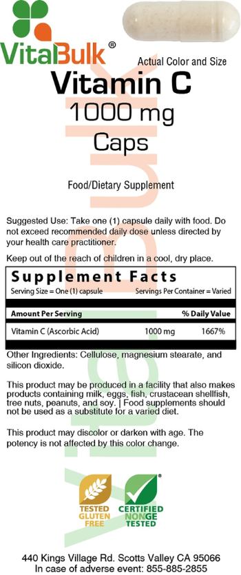 VitalBulk Vitamin C 1000 mg Caps - food supplement