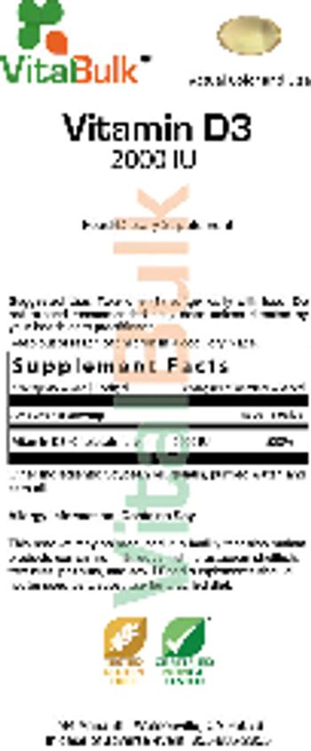 VitalBulk Vitamin D3 2000 IU - food supplement