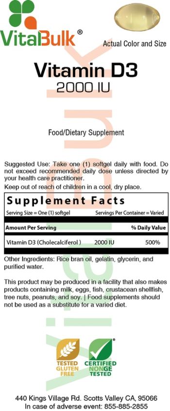 VitalBulk Vitamin D3 2000 IU - food supplement