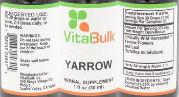 VitalBulk Yarrow - herbal supplement
