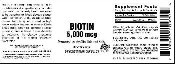 Vitamer Laboratories Biotin 5,000 mcg - supplement