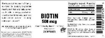 Vitamer Laboratories Biotin 500 mcg - supplement