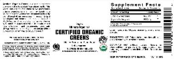 Vitamer Laboratories Certified Organic Greens - supplement