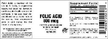 Vitamer Laboratories Folic Acid 800 mcg - supplement