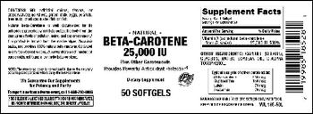 Vitamer Laboratories Natural Beta-Carotene 25,000 IU - supplement