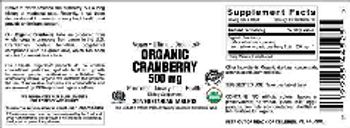 Vitamer Laboratories Organic Cranberry 500 mg - supplement