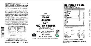 Vitamer Laboratories Organic Soy Protein Powder Natural Vanilla Flavor - supplement