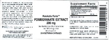 Vitamer Laboratories PomActiv Forte Pomegranate Extract 200 mg - supplement