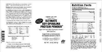 Vitamer Laboratories Ultimate Soy-Spirulina Protein Powder Natural Vanilla Flavor - supplement