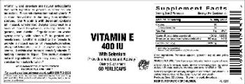 Vitamer Laboratories Vitamin E 400 IU With Selenium - supplement