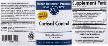 Vitamin Research Products Cortisol Control - supplement