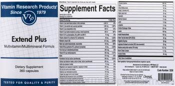 Vitamin Research Products Extend Plus - supplement