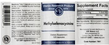 Vitamin Research Products Methylselenocysteine - supplement