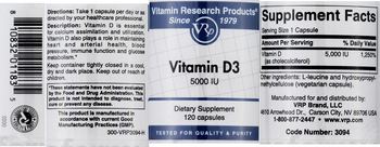 Vitamin Research Products Vitamin D3 5000 IU - supplement