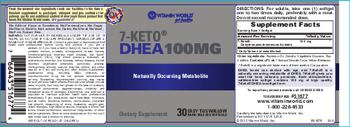 Vitamin World 7-Keto DHEA 100 mg - supplement