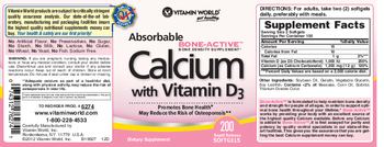 Vitamin World Absorbable Calcium With Vitamin D3 - supplement