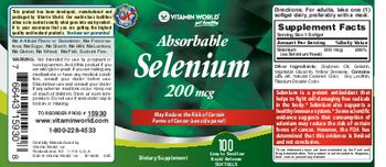 Vitamin World Absorbable Selenium 200 mcg - supplement