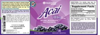 Vitamin World Acai 1000 mg - herbal supplement