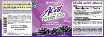 Vitamin World Acai With Green Tea - supplement