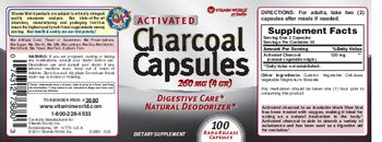 Vitamin World Activated Charcoal Capsules - supplement