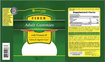 Vitamin World Adult Fiber Gummies With Vitamin D - supplement