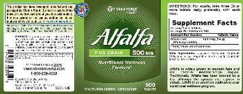 Vitamin World Alfalfa 500 mg - 
