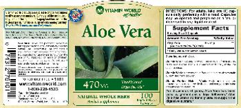 Vitamin World Aloe Vera 470 mg - natural whole herb