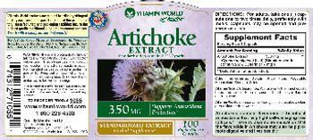 Vitamin World Artichoke Extract - standardized extract herbal supplement