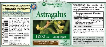 Vitamin World Astragalus 1000 mg - herbal supplement