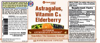 Vitamin World Astragalus, Vitamin C & Elderberry - supplement