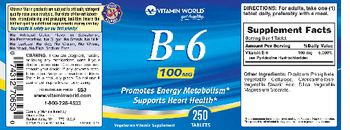 Vitamin World B-6 100 mg - supplement