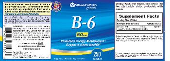Vitamin World B-6 50 mg - vegetarian vitamin supplement