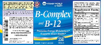 Vitamin World B-Complex And B-12 - 