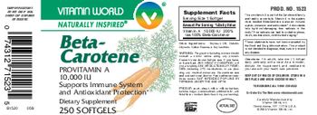 Vitamin World Beta-Carotene Provitamin A 10,000 IU - actual size