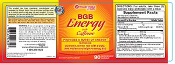 Vitamin World BGB Energy With Caffeine - supplement