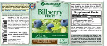 Vitamin World Bilberry 375 mg - herbal supplement