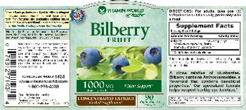 Vitamin World Bilberry Fruit 1000 mg - concentrated extract herbal supplement