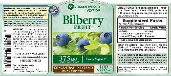 Vitamin World Bilberry Fruit 375 mg - herbal supplement