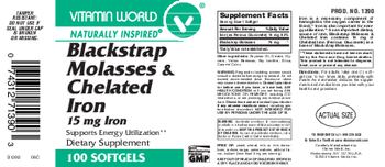 Vitamin World Blackstrap Molasses & Chelated Iron 15 mg Iron - supplement